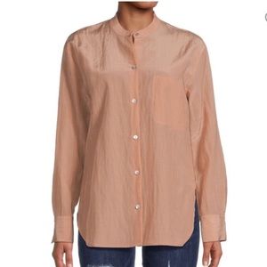 Vince Bishop Collar Cupro‎ Blend Shirt Terra Rose XS